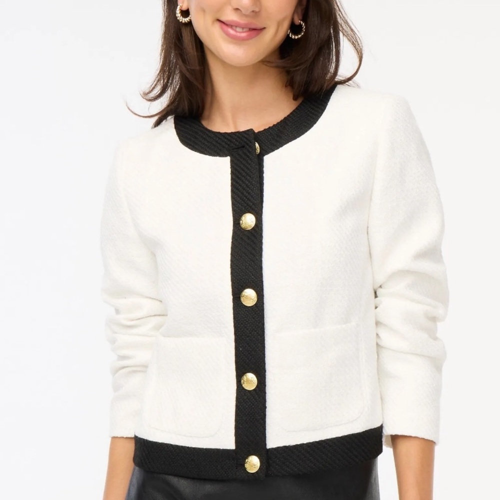 NWT! JCrew Ivory Tweed Lady Jacket (sz 0)